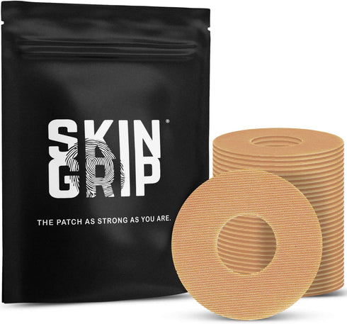 Skin Grip CGM Patches for Dexcom G5 G4 (20-Pack), Waterproof & Sweatproof for 10-14 Days, Pre-Cut Adhesive Tape, Continuous Glucose Monitor Protection (Tan)